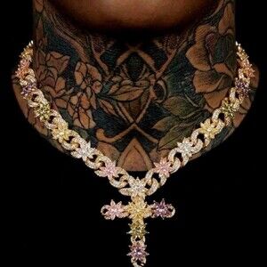 Multi Coloured Cross Necklace With E 8 C 9